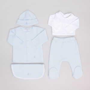 Set de 5 piezas Punto Inglés Celeste