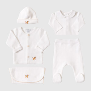 Set de 5 piezas Punto Inglés Blanco Horse