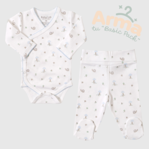 Pack X2 Body Cruzado + Pantalón Pretina Mush Mush Celeste