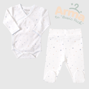 Pack X2 Body Cruzado + Pantalón Pretina Star Celeste