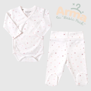 Pack X2 Body Cruzado + Pantalón Pretina Star Rosa