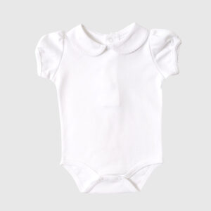 Body Cuello Bebé Manga Corta Blanco
