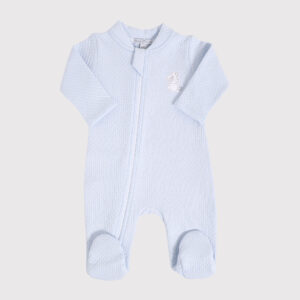 Enterizo Jacquard Sweet Nature Celeste Zipper