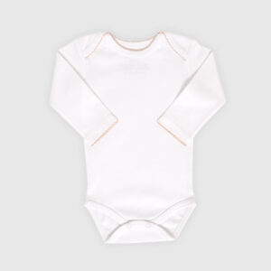 Body Cuello Americano Blanco Picot Beige