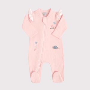 Enterizo Jacquard Dots Bobos Rosa Zipper