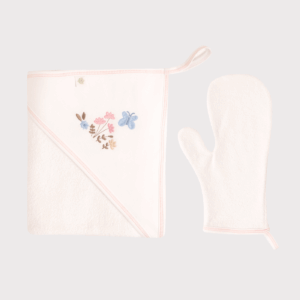 Toalla Rn + Manopla Bordada Dots In Love