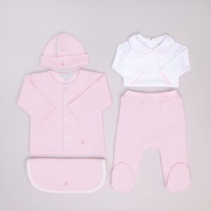 Set de 5 piezas Punto Inglés Rosa