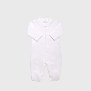 Enterizo Jacquard Blanco Picot Celeste