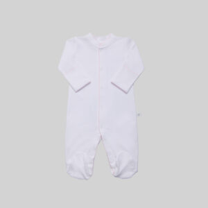 Enterizo Pima Blanco Picot Rosa